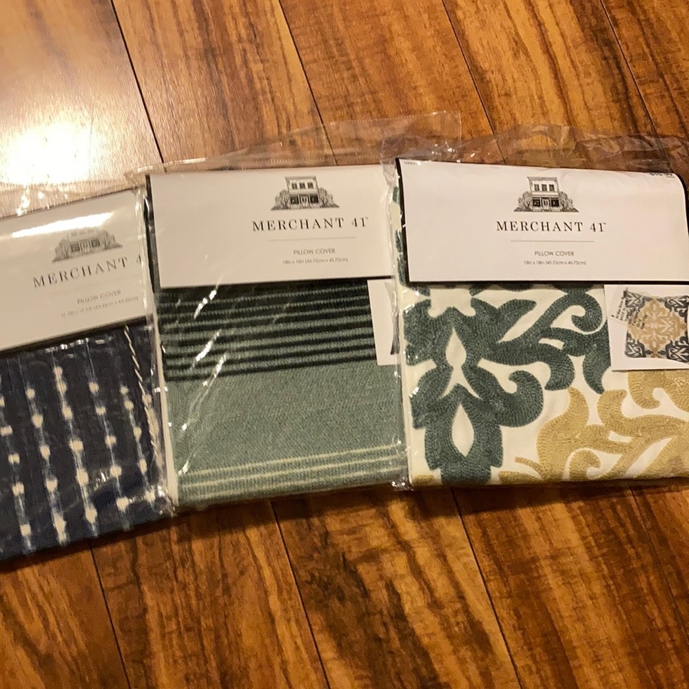 Set of 3 square pillow covers. Hobby Lobby.